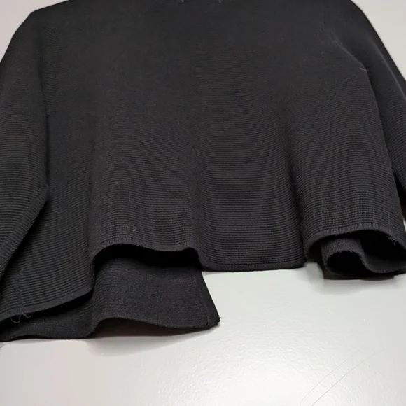 Charter Club Cardigan Sweater Black TexturedOpen Front Cropped Size M - Picture 11 of 16